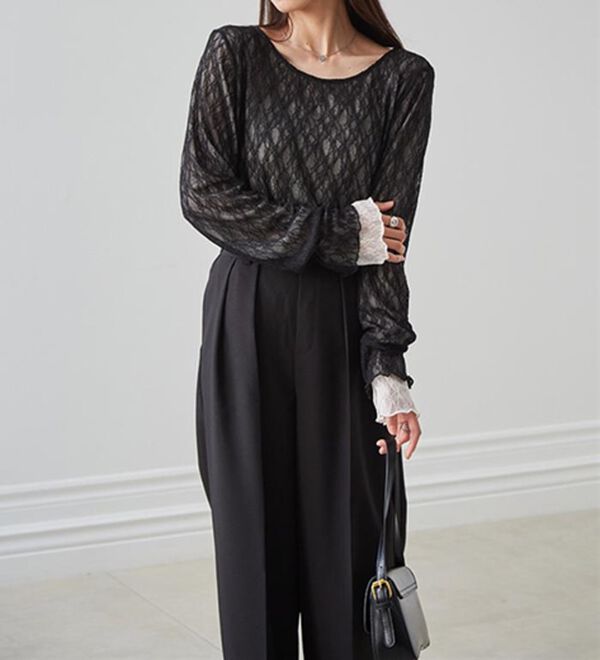 RANAN（ラナン）の「リバーシブルシアーレースＴ（カットソー）」｜詳細画像