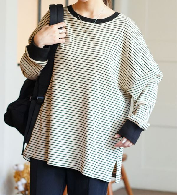 A HAPPY MARILYN（アハッピーマリリン）の「【Ｌ～８Ｌ】綿１００％！楽にのびるゆったりプルオーバー（Tシャツ）」｜詳細画像