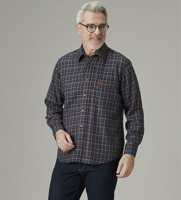 「＜ダンロップ・リファインド＞ぬくもりのウール入りシャツ（メンズシャツ）」｜詳細画像