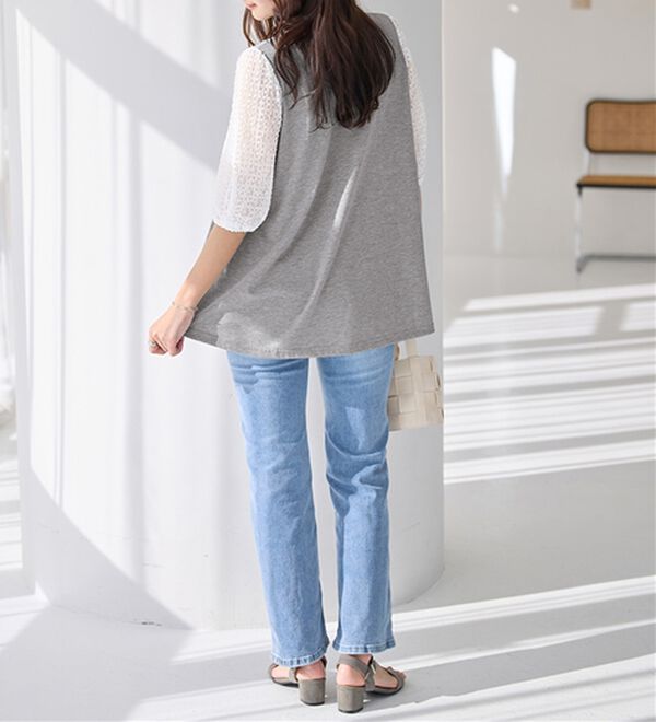 Viola e Viola（ヴィオラ エ ヴィオラ）の「袖レース切替チュニック（チュニック）」｜詳細画像