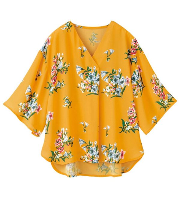 GeeRA（ジーラ）の「花柄フレアースリーブブラウス（ブラウス）」｜詳細画像