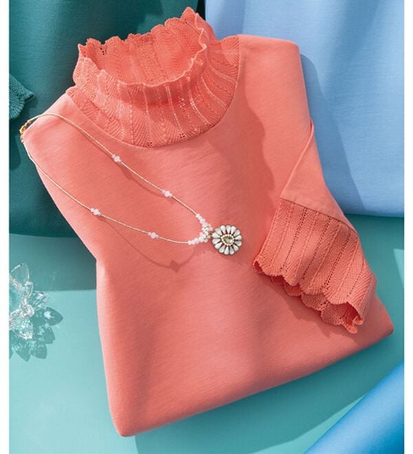 ルフラン（ルフラン）の「艶やか綿１００％プルオーバー（カットソー）」｜コーラル