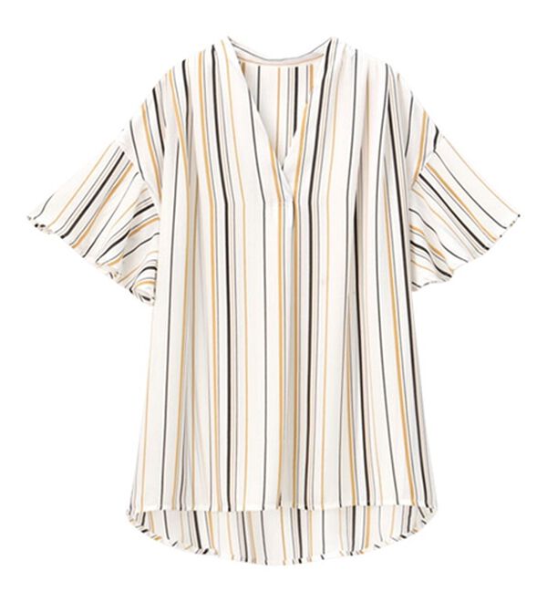 GeeRA（ジーラ）の「サラサラ涼しい！着やせも叶うフレアー袖ブラウス（ブラウス）」｜詳細画像