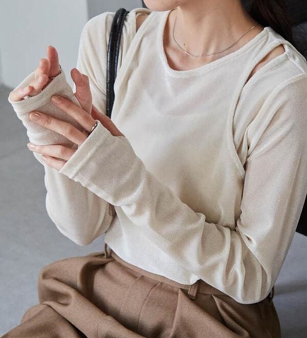 RANAN（ラナン）の「２ＷＡＹレイヤードシアーベロアトップス（カットソー）」｜詳細画像