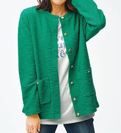 BELLUNA（ベルーナ）の「ラクなのにきちんと見え！カットツイード素材カーディガン（その他カーディガン）」