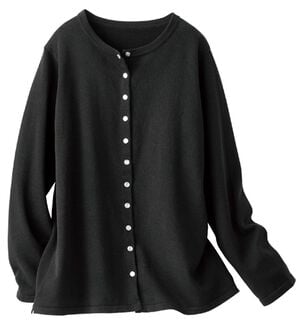 BELLUNA（ベルーナ）の「《ＨｕｇＲｅａｍコットン》ドットボタンニットカーディガン（ニットカーディガン）」｜ブラック