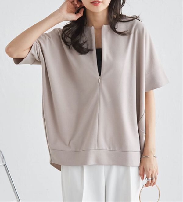 RANAN（ラナン）の「ハーフジップコクーンプルオーバー（チュニック）」｜詳細画像