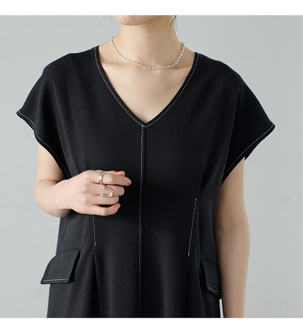 GeeRA（ジーラ）の「バイカラーステッチバックオープンワンピース（その他ワンピース）」｜詳細画像