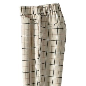 BELLUNA（ベルーナ）の「ソフトタッチ上品美セミワイドパンツ（ワイドパンツ・ガウチョ）」｜ウインドペンチェック