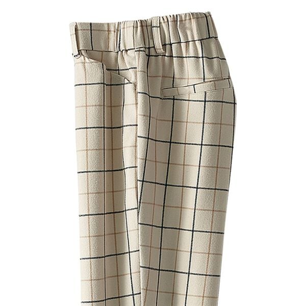 BELLUNA（ベルーナ）の「ソフトタッチ上品美セミワイドパンツ（ワイドパンツ・ガウチョ）」｜ウインドペンチェック