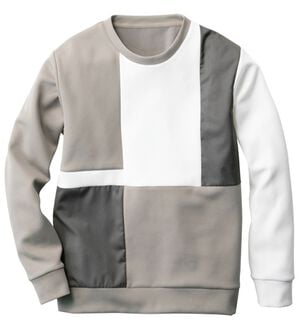 「パネル切替ミラノリブトレーナー（メンズトレーナー）」｜ベージュ