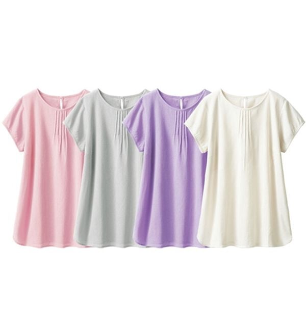 「【４色組】１枚で過ごせる綿１００％楊柳プルオーバー（肌着・インナーウェア）」｜4色組