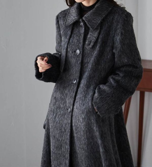 RANAN（ラナン）の「2WAYフレアーステンカラーシャギーコート（ロングコート）」｜詳細画像