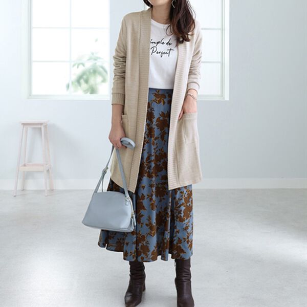 BELLUNA（ベルーナ）の「裏起毛素材ロングカーディガン（ニットカーディガン）」｜詳細画像