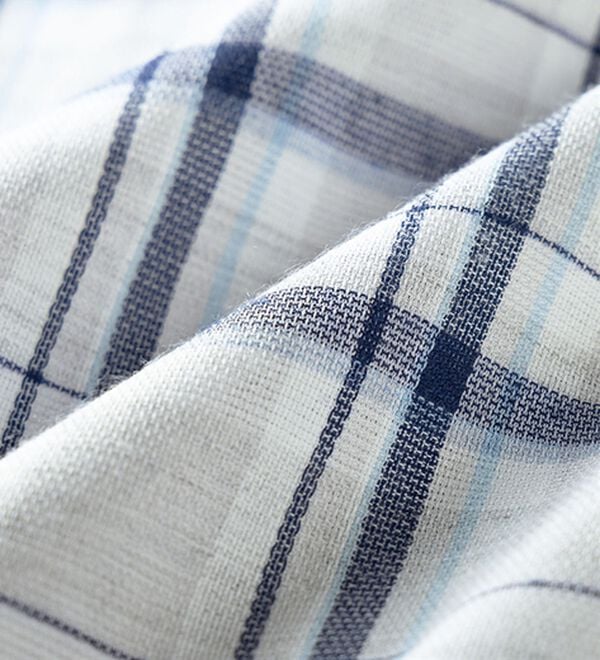 「＜シンプル＆プラス＞パナマ織チェックシャツ（メンズシャツ）」｜詳細画像