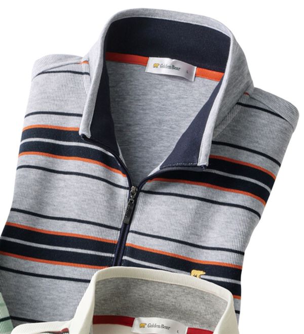 「＜ゴールデンベア＞軽い着心地のハーフジップトレーナー（メンズトレーナー）」｜ライトグレー