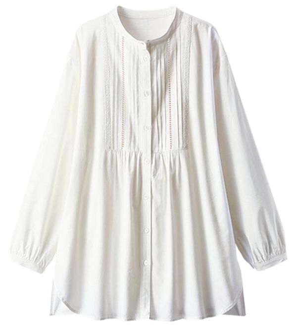 BELLUNA（ベルーナ）の「華やかレース&times;ピンタックシャツチュニック（チュニック）」｜詳細画像