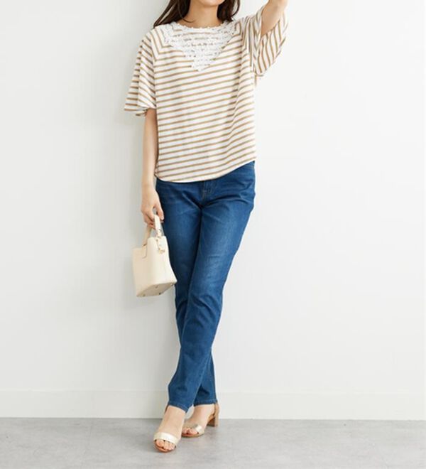 BELLUNA（ベルーナ）の「レース使いポンチョデザインプルオーバー（カットソー）」｜詳細画像