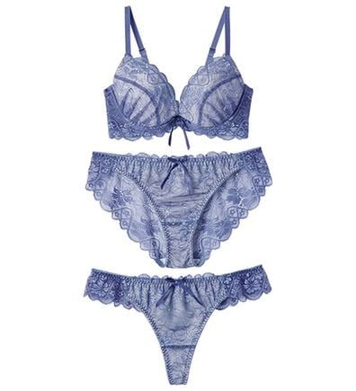 YU'NOW（ユナウ）の「【３点セット】ヌーディーレースブラ＆ショーツ＆Ｔバック（ブラジャー＆ショーツセット）」