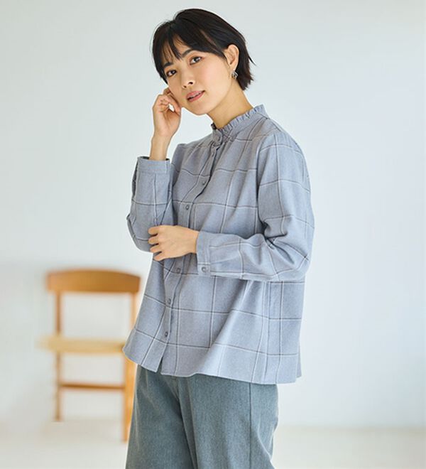 BELLUNA（ベルーナ）の「《ＨｕｇＲｅａｍコットン》フリル衿ブラウス（ブラウス）」｜詳細画像