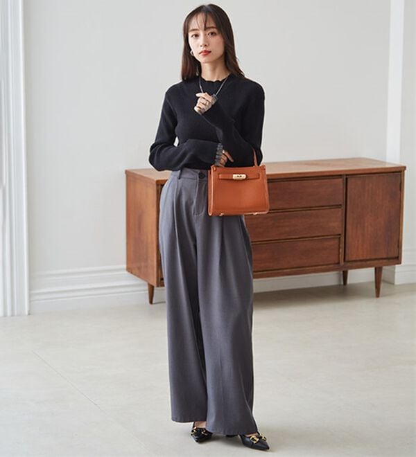 RANAN（ラナン）の「【春色追加】シアーフリル袖ハイネックリブニット（ニット・セーター）」｜詳細画像