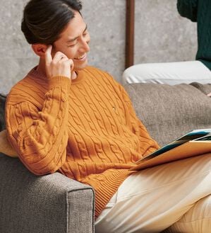 「＜アーノルド　パーマー＞ワンポイントケーブルニット（メンズニット・セーター）」｜詳細画像