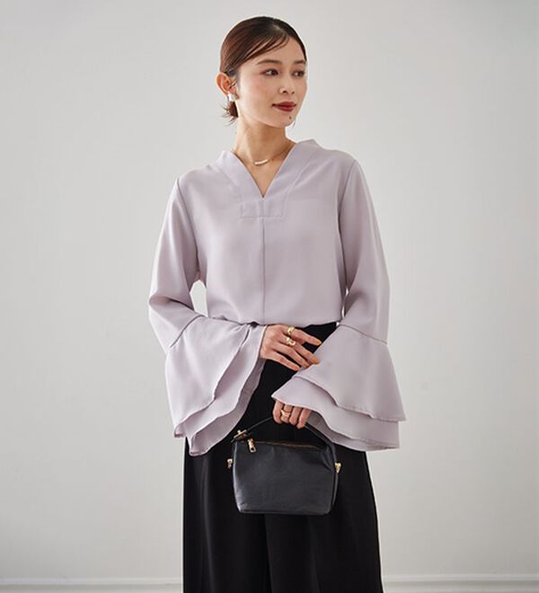 RANAN（ラナン）の「袖ペプラムデザイントップスセットアップ（セットアップ）」｜詳細画像