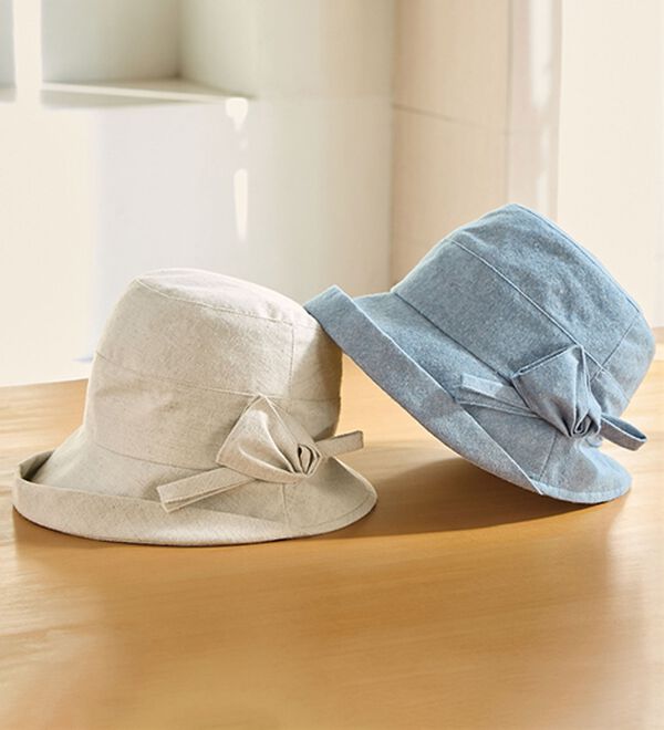 BELLUNA（ベルーナ）の「日差しを防いでムレにくい！綿１００％小顔魅せクロッシェ（帽子）」｜詳細画像