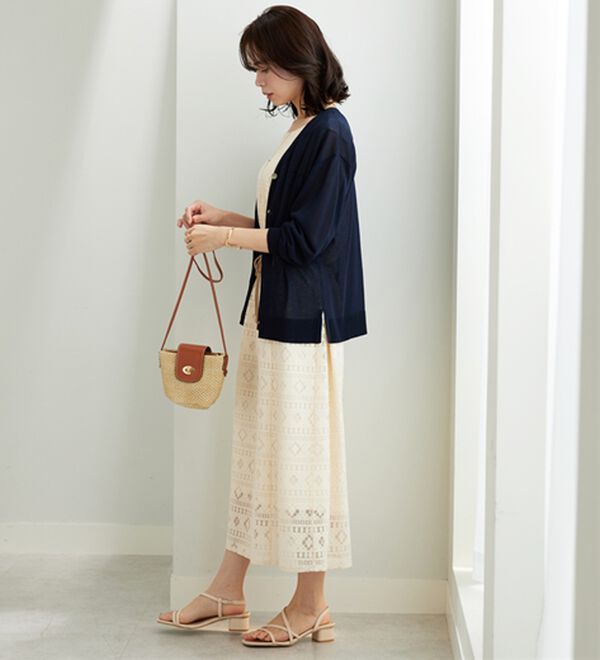 BELLUNA（ベルーナ）の「【快適Ｌａｂ．】シャリ冷！洗える多機能ニットカーディガン（ニットカーディガン）」｜詳細画像