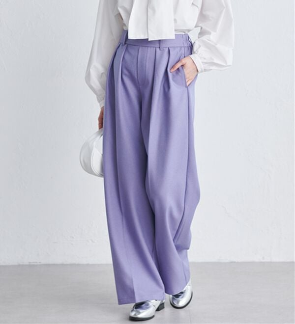 RANAN（ラナン）の「ウール調２タックワイドパンツ（フルレングスパンツ）」｜詳細画像