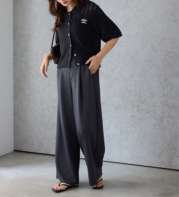 Viola e Viola（ヴィオラ エ ヴィオラ）の「【アンブロ】透かし編みポロカーディガン（ニットカーディガン）」｜詳細画像