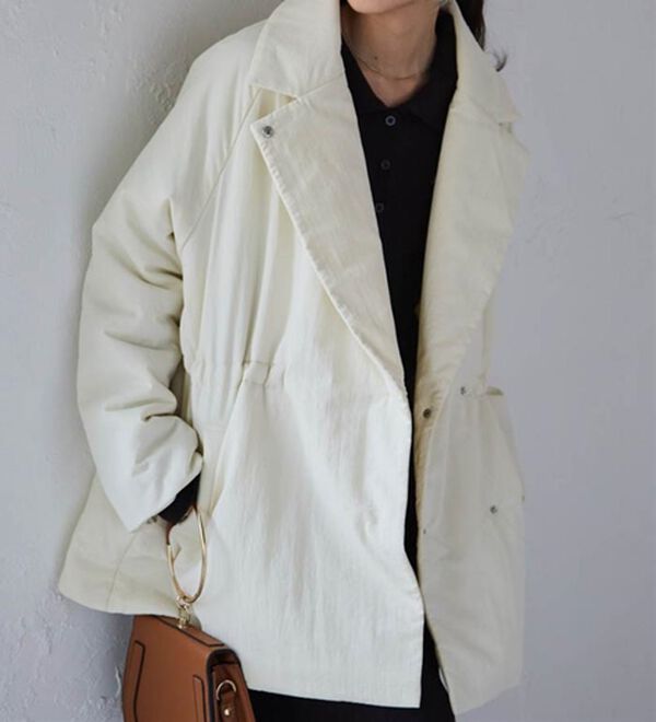 RANAN（ラナン）の「テーラードカラー中わたジャケット（ハーフコート）」｜詳細画像