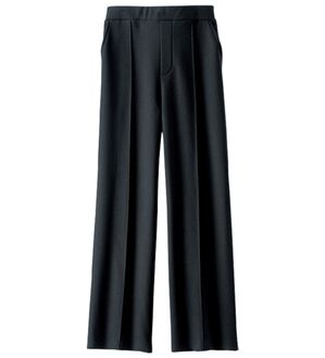 BELLUNA（ベルーナ）の「【快適Ｌａｂ．】裏起毛ジョーゼット素材ワイドパンツ（ワイドパンツ・ガウチョ）」｜黒