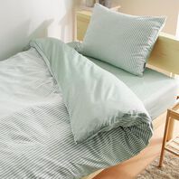 iellio（イエリオ）の「シャンブレー調ストライプカバーリング（敷布団カバー・シーツ）」