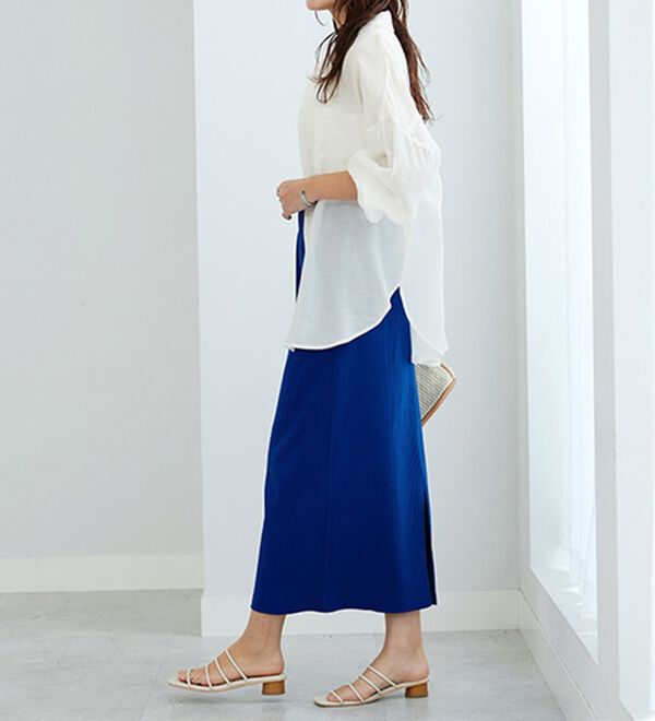 GeeRA（ジーラ）の「【着回し力◎】楽ちんすっきり見え！リブロングスカート（ロングスカート）」｜詳細画像