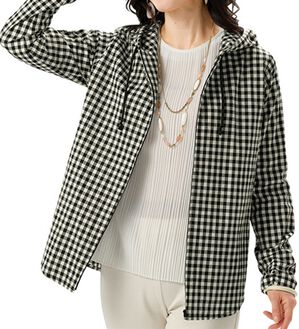 ルフラン（ルフラン）の「ギンガムチェック日よけパーカー（パーカー）」｜詳細画像