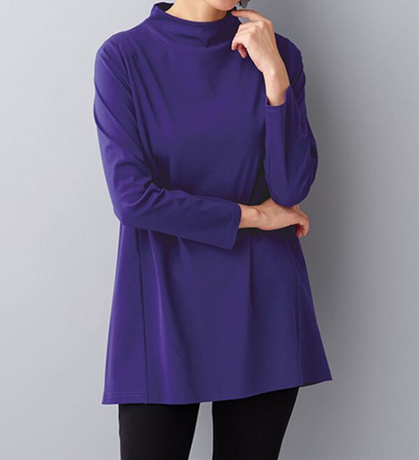 BELLUNA（ベルーナ）の「艶やかコットン１００％チュニック（チュニック）」｜ブルーベリー