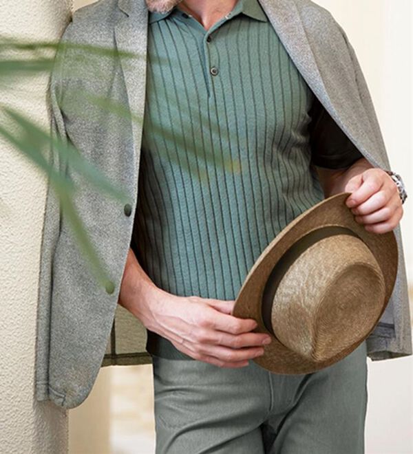 「＜コムルヴァン・オム＞大人の涼感ニットポロシャツ（メンズポロシャツ）」｜詳細画像