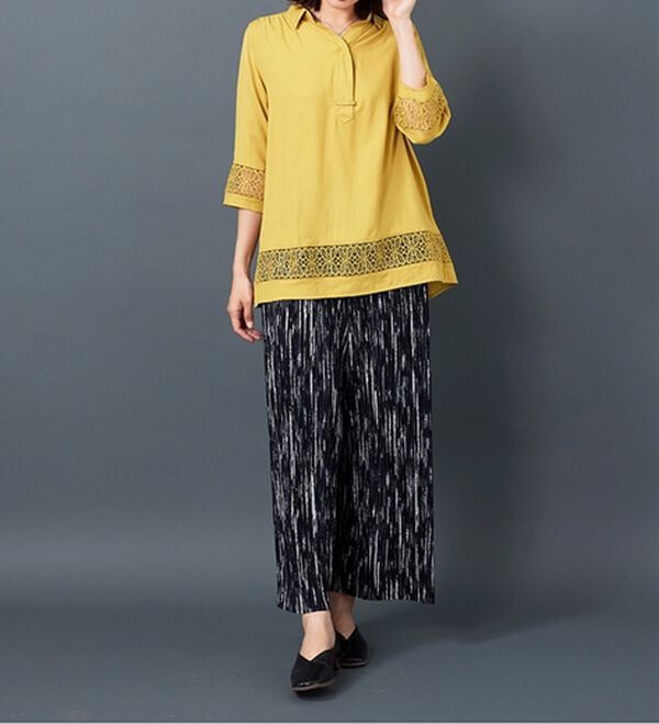 BELLUNA（ベルーナ）の「なめらか素材ゆったりプリーツパンツ（ワイドパンツ・ガウチョ）」｜詳細画像