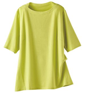 BELLUNA（ベルーナ）の「テンセル（ＴＭ）繊維ストレッチボートネックプルオーバー（カットソー）」｜ライム