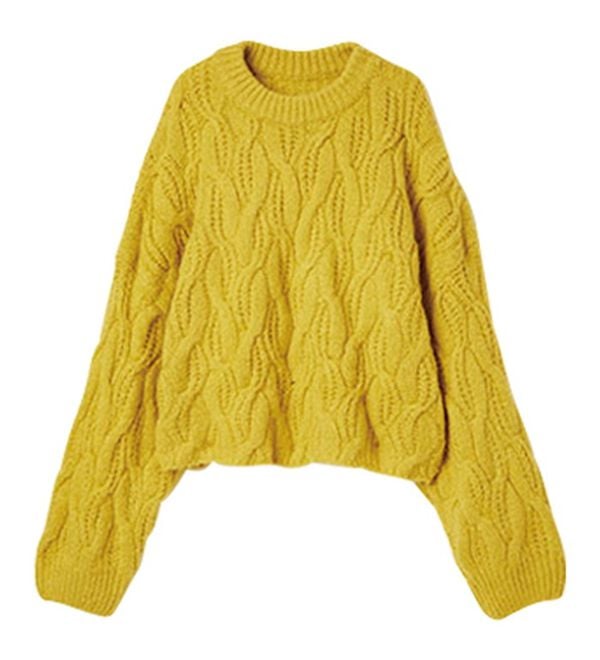 RANAN（ラナン）の「ビッグケーブル短丈ニット（ニット・セーター）」｜詳細画像