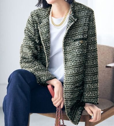 VINNO（ヴィノ）の「＜日本製生地＞ツイードジャケット（その他ジャケット）」