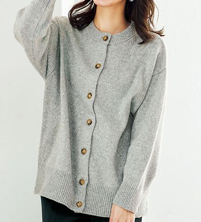 BELLUNA（ベルーナ）の「エコ素材ゆったりニットカーディガン（ニットカーディガン）」