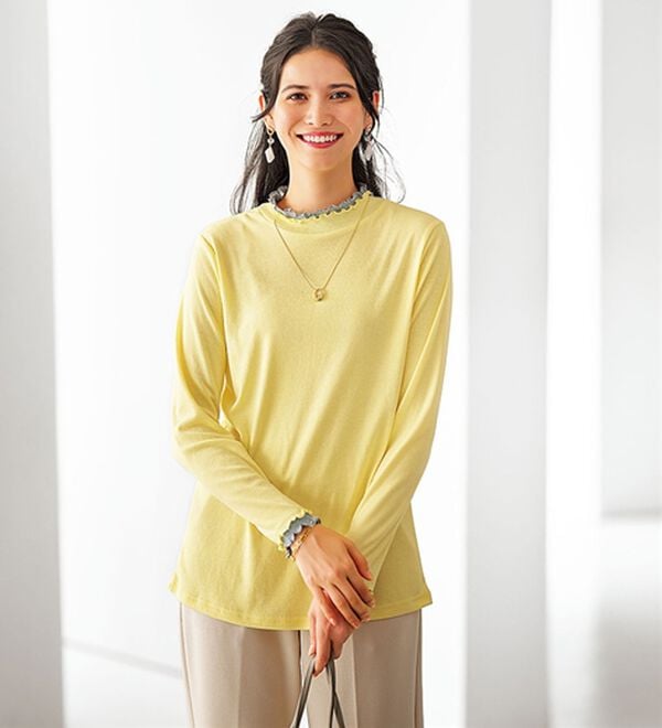 BELLUNA（ベルーナ）の「重ね着風フリル衿プルオーバー（カットソー）」｜詳細画像