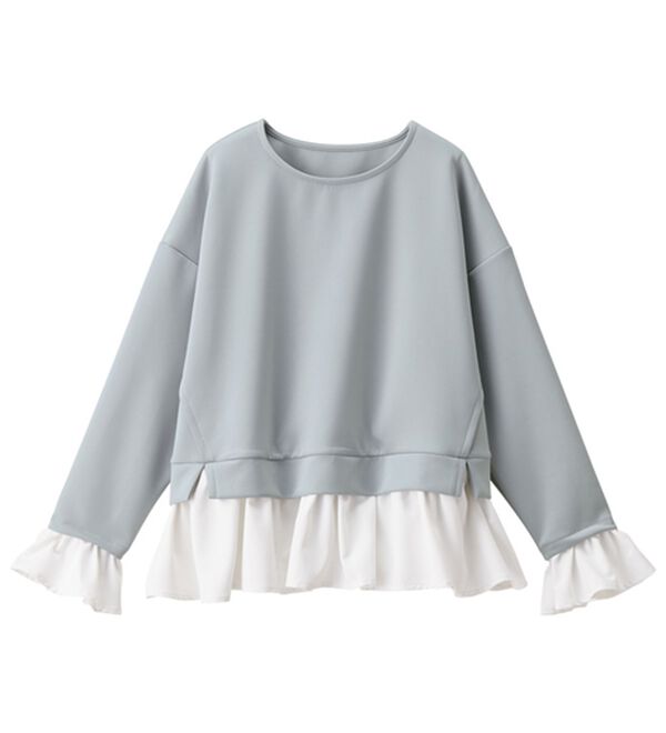 RANAN（ラナン）の「＜ＨＳ＞重ね着風配色フリルプルオーバー（カットソー）」｜詳細画像