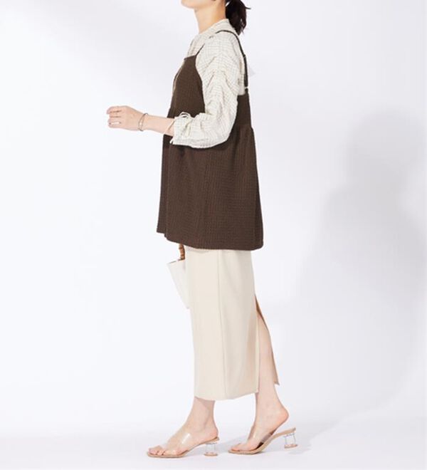 BELLUNA（ベルーナ）の「ジャカード素材ペプラムビスチェ（タンクトップ・キャミソール）」｜詳細画像