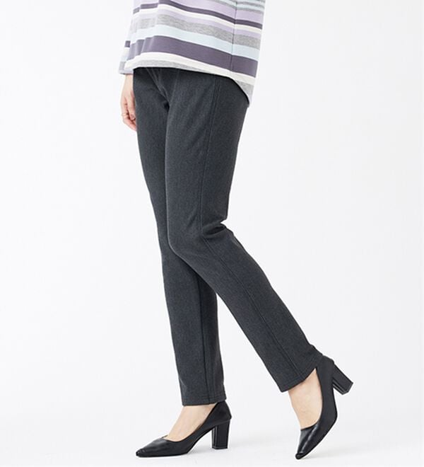 BELLUNA（ベルーナ）の「ウエストらくらく！ふっくら裏起毛ストレッチパンツ（フルレングスパンツ）」｜詳細画像