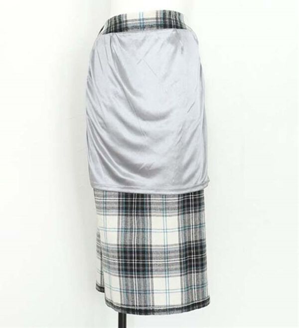 Pierrot（ピエロ）の「ウールタッチチェック柄スカート（ロングスカート）」｜詳細画像