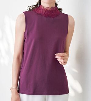 BELLUNA（ベルーナ）の「綿１００％脇汗対策エレガントハイネックインナー（タンクトップ・キャミソール）」｜詳細画像