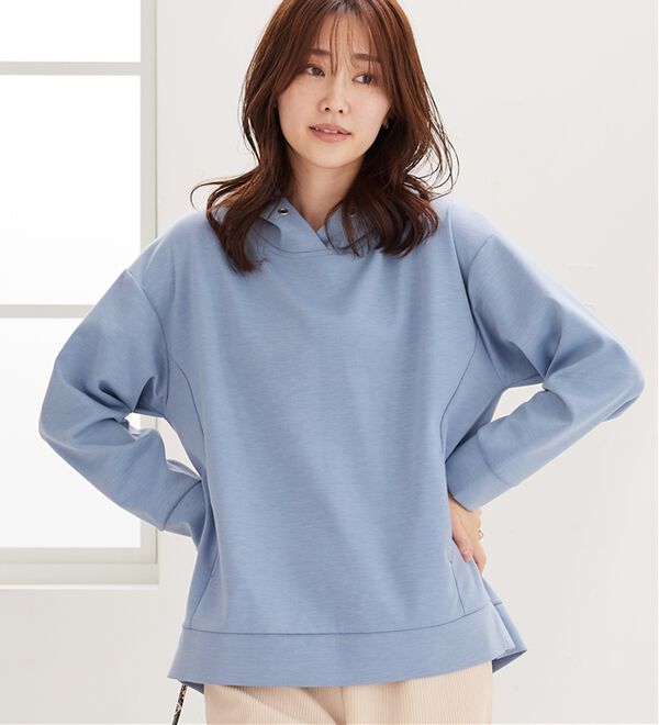 BELLUNA（ベルーナ）の「とろみ素材フードデザインパーカー（パーカー）」｜詳細画像